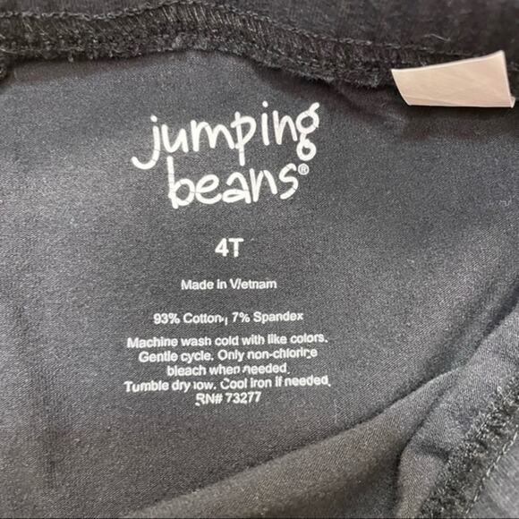 Jumping Beans Black Leggings Cropped Capri with bow detail Size 4 T - Picture 4 of 4